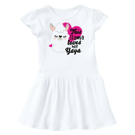 

Inktastic Valentines Day This Llama Loves Her Yaya Gift Toddler Girl Dress