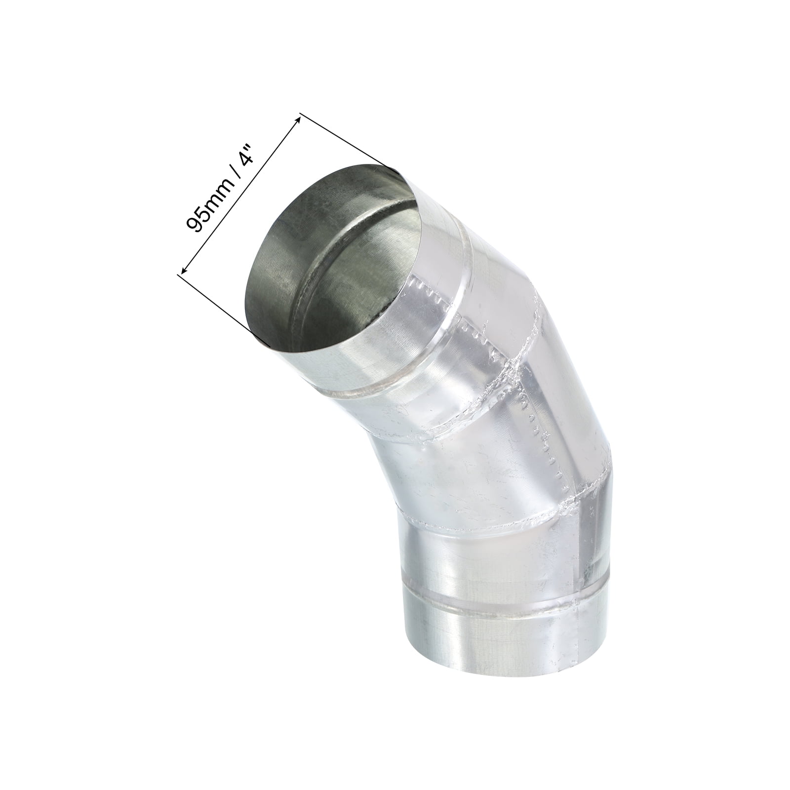 Uxcell 4" OD 45 Degree Elbow Duct Pipe Connector Dryer Vent Round Tube Bend Adapter Fitting for HVAC Ventilation