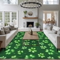 thumbnail image 3 of 5'x7' Area Rugs for Living Room Bedroom, Green St. Patrick's Day Washable Rug Carpet Runner Indoor Outdoor, Lucky Clovers Watercolor Rustic Non Slip Floor Mats Area Rug for Kitchen, Nursery, 3 of 8