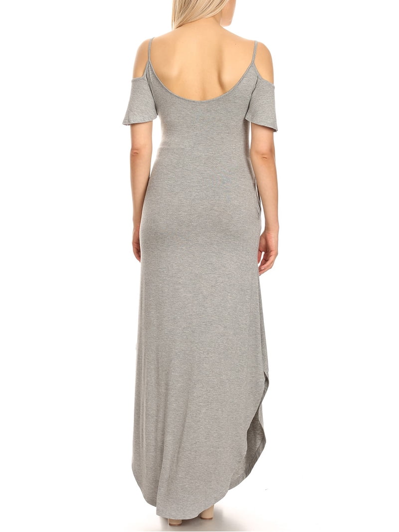 White Mark Heather Grey Maternity Reta Maxi Dress