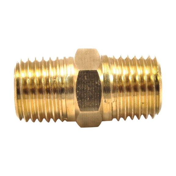 Forney Industries 1900166 Brass Air Hose Coupling, 0.25 in. Male NPT x 0.25 in. Male NPT