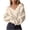 Beige, variant on Womens Sweaters Long Sleeve Deep V Neck Wrap Front Ribbed Knit Pullover Drop Shoulder Slouchy Batwing Cropped Jumper Elegant Chic Fall Winter Knitted Tops