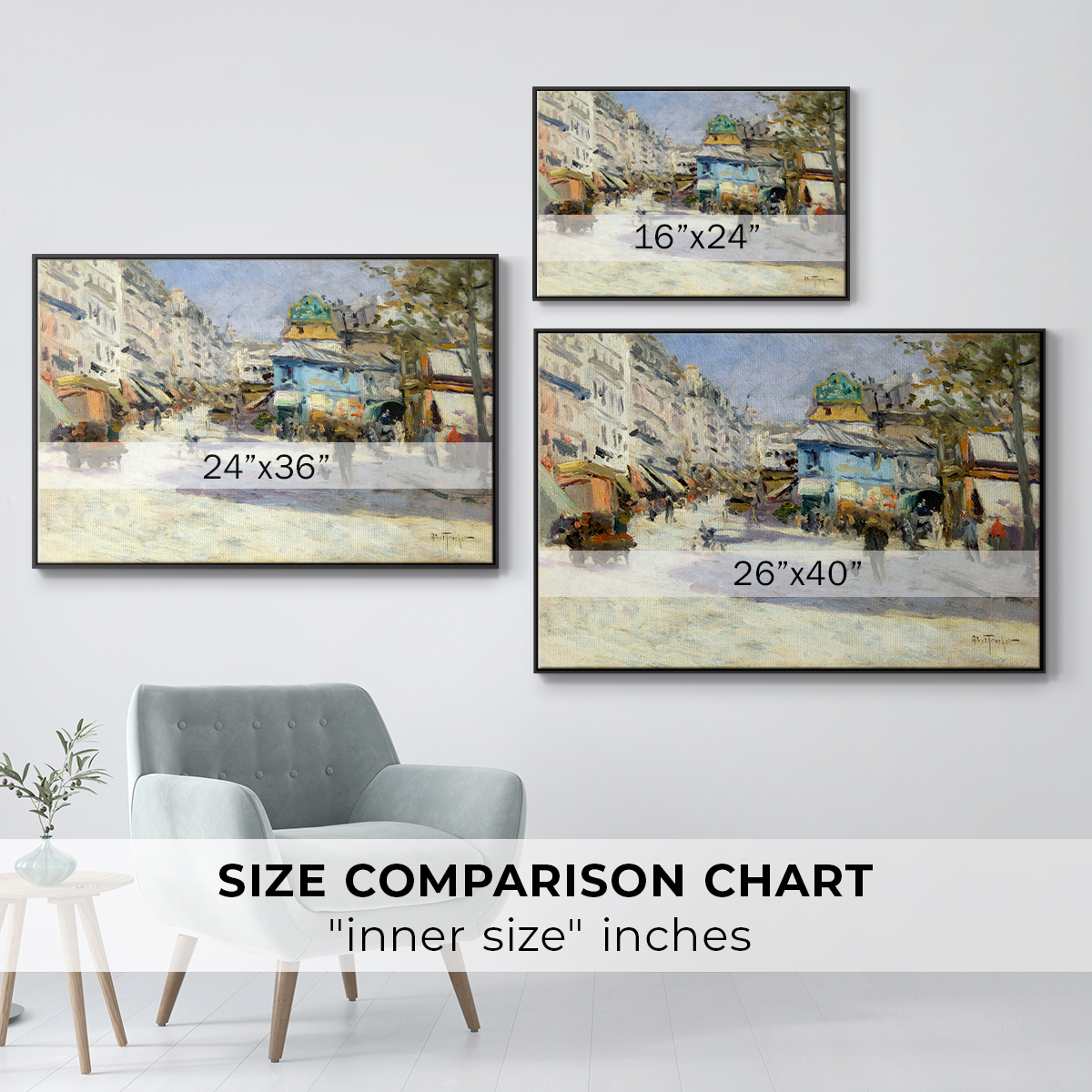 Vintage Landscape-CCXCI By Wexford Home Framed in Black Wood Gallery Wrapped Canvas 17 in. x 25 in.