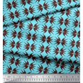thumbnail image 2 of Soimoi Blue Silk Fabric Flying Stork Bird Print Fabric by the Yard 42 Inch Wide, 2 of 5