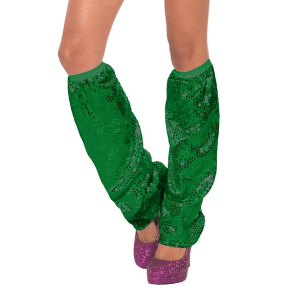 Xfvqtps Womens Carnival Sparkly Sequin Leg Warmers Foot Cover Stretchy Elastic Party Accessory Leg Sleeves for Special Events Green