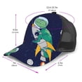 thumbnail image 2 of Lsque Astronaut Dinosaur and Space Printed Trucker Hat - Baseball Cap for Men Women - Breathable Mesh Side, Adjustable Fit - for Casual Wear, 2 of 7