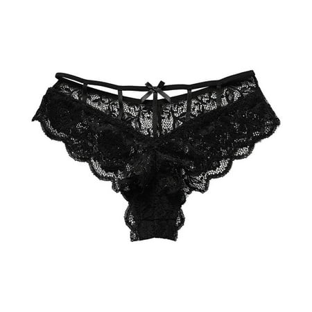 

Gubotare Women S Panties Womens Sexy Sexy Lace Thongs Panties Underwear Low Rise T Back Underpants Black S