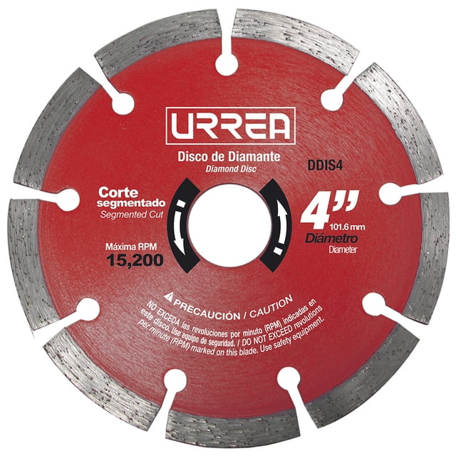 Disco De Diamante Urrea Uso Industrial Corte Segmentado 4' DDIS4