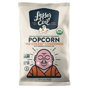 LesserEvil White Cheddar Organic Popcorn, No Artificial Ingredients, Coconut Oil, Pack of 12, 5 oz Bags