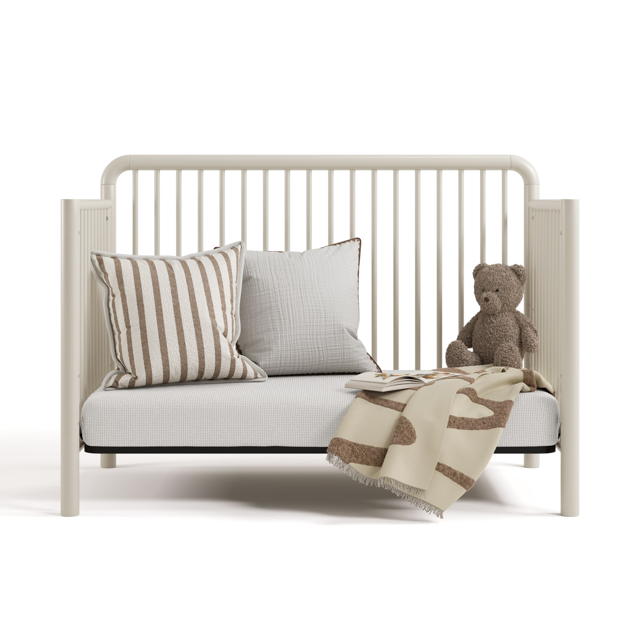 Storkcraft Porto 5-in-1 Convertible Crib with Bonus Toddler Guardrail - Frosted Oat