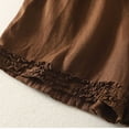 thumbnail image 4 of Ribbed Women Shorts Women’s Ruffle Home Shorts Elastic Waist Lace Shorts Summer Casual Home Sleepwear Loungewear Bottoms Coffee XL, 4 of 9