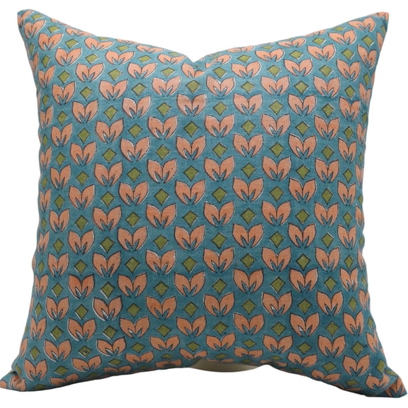 Unique Hand Block Print Pure Linen Pillow Cover By Fabdivine, 14X36, Throw Pillowcase Cushion Cover with Zipper for Sofa, Couch, Home Décor, Outdoor, Farmhouse, Living Room, Titlee