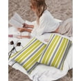 thumbnail image 3 of Pack of 2 Outdoor Pillow Covers, Yellow Gray White Geometric Stripes Waterproof Square Throw Pillowcase Cushion Decorative Pillow Covers for Couch Patio Tent, 20x12 in, 3 of 6