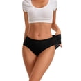 thumbnail image 2 of INNERSY Women's Cotton Jacquard Underwear Breathable Hipster Panties 3 Pack(S,Black), 2 of 8