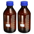 thumbnail image 1 of Unique Bargains 1000mL Amber Reagent Media Graduated Glass Storage Bottle Blue Cap 2 Pack, 1 of 5