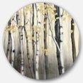 thumbnail image 1 of Designart 'Golden Birch Forest IV' Farmhouse Metal Circle Wall Art, 1 of 3