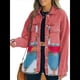 thumbnail image 2 of Chaqueta Vaquera de Larga con Solapa Holgada y Parches para Mujer, Estilo Retro con Borde Sin Rematar, de Medio. Rosa M, 2 of 6