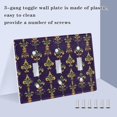 thumbnail image 3 of Yayeee Toggle Light Switch Wall Plate 3-Gang 6.37"x4.48" Decorative Outlet Cover, Purple Flowers Pattern, 3 of 7
