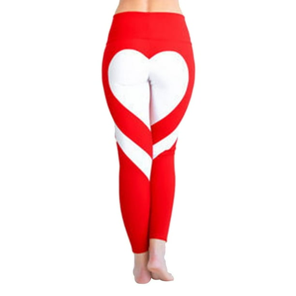 Leggings de yoga de corazón para mujer de talla grande, pantalones de retales, mallas delgadas, mallas deportivas para correr, pantalones de jogging de gimnasio, cintura alta Eigraketly FS6738-36