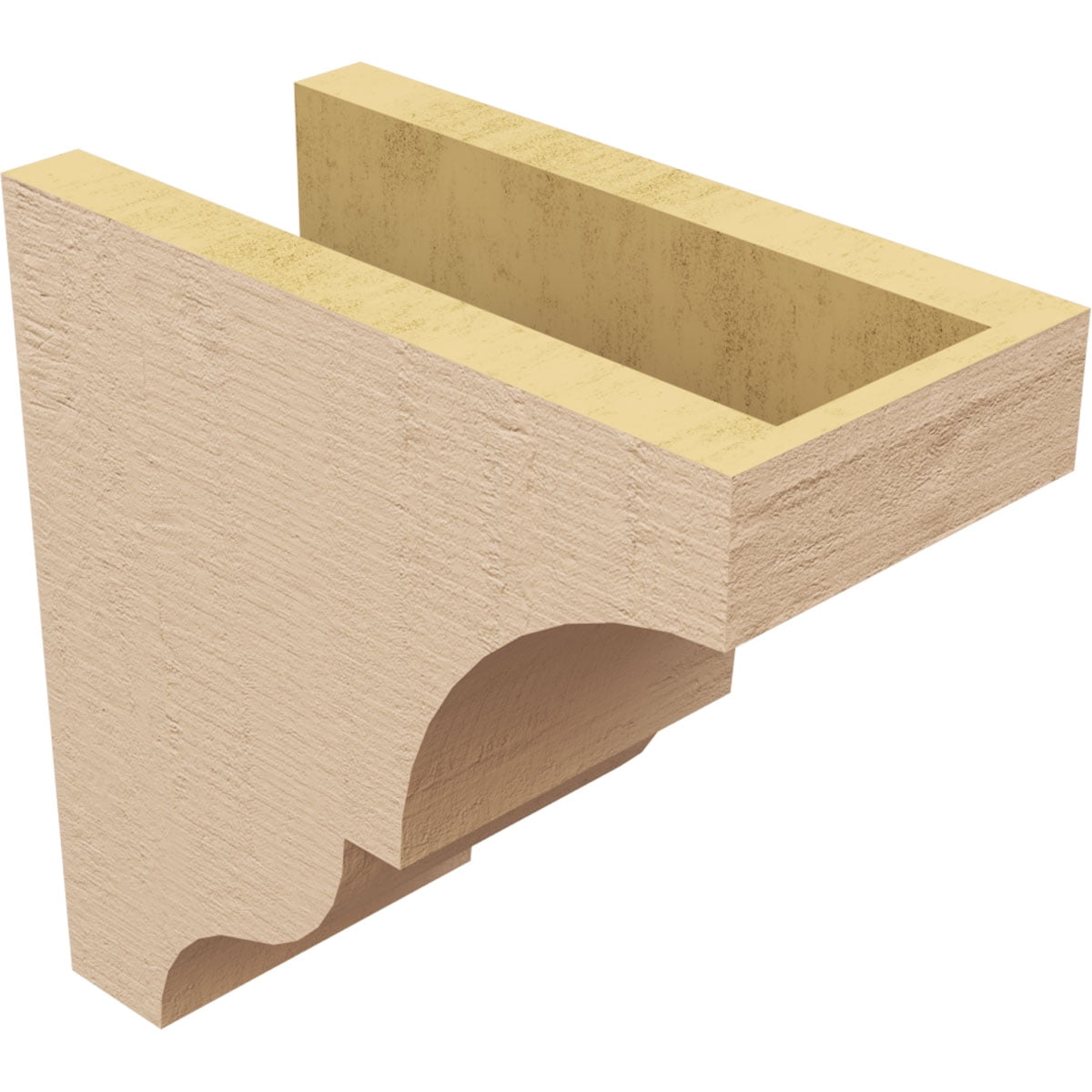 5"W x 10"D x 10"H Classic Asheboro Rough Cedar Woodgrain TimberThane Corbel, Primed Tan