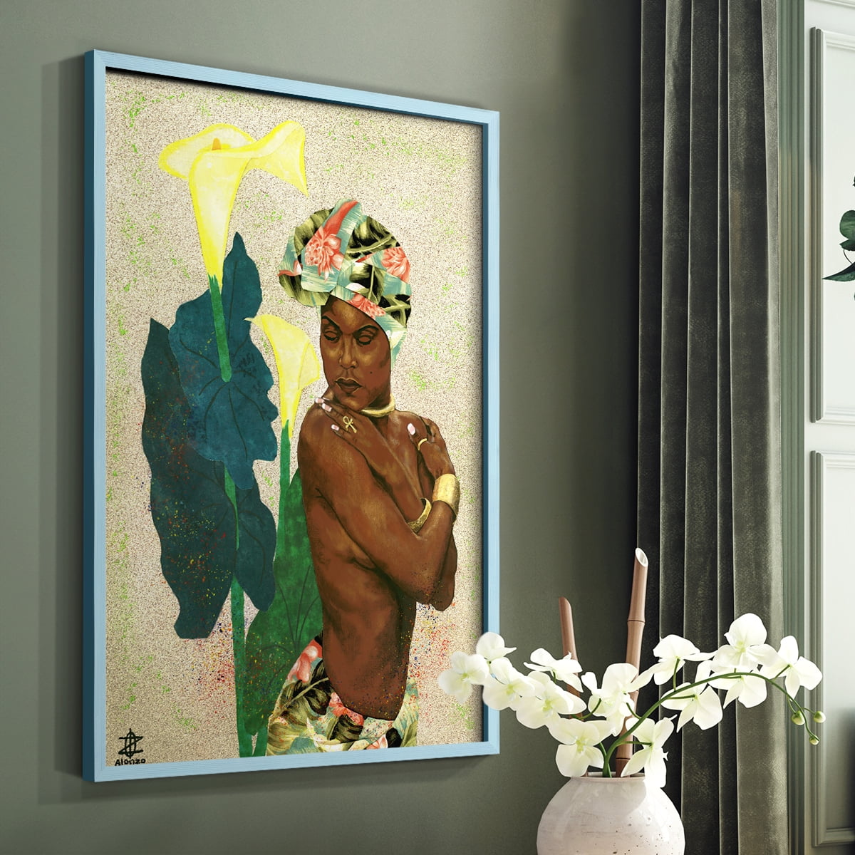 Woman Strong II Framed Print - Solid Wood in Single Picture Frame Solid Wood 2 Framed Print