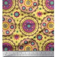 thumbnail image 1 of Soimoi Cotton Duck Fabric Floral Mandala Print Sewing Fabric Yard 56 Inch Wide, 1 of 1