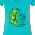 thumbnail image 4 of Inktastic Mental Health Awareness Green Sunflower Ribbon Women's V-Neck T-Shirt, 4 of 5