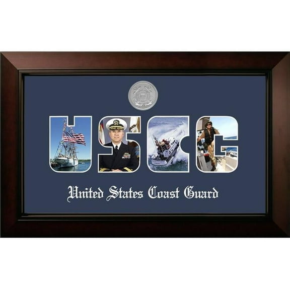 Campus Images CGSSLG002S Patriot Frames Coast Guard Collage Photo Legacy Black Cherry Frame with Silver Medallion
