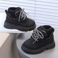 thumbnail image 7 of Toddler Boots with Stretch Ankle, Side Zip Faux Leather Short Boots, Soft Sole Lace Up Fall Winter Shoes for Kids Outdoor Play, 7 of 7