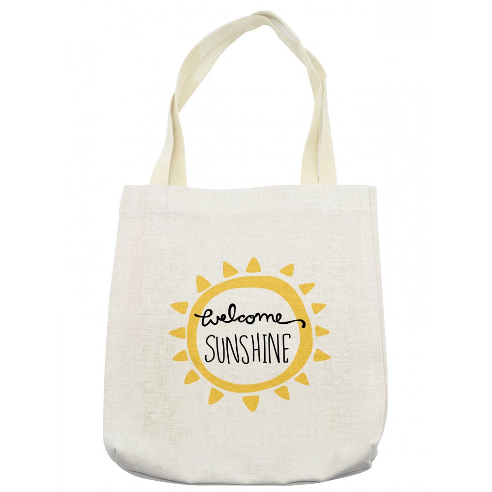 Saying Tote Bag, Sunshine on Sun Simplistic Typographic