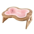 thumbnail image 1 of para perros con , estante de madera para perros medianos y gatos grandes, suministros para mascotas, platos para perros, platos , Rosado Yinane Cuencos para mascotas, 1 of 3