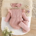 thumbnail image 2 of MEZZALL Jumpsuit Adorable Girls Ribbed Knit Bodysuit With Cute Flutter Sleeves Bodysuits Summer Onesie Baby Toddler Trendy O-Neck Spring Child One-Pieces, 2 of 7