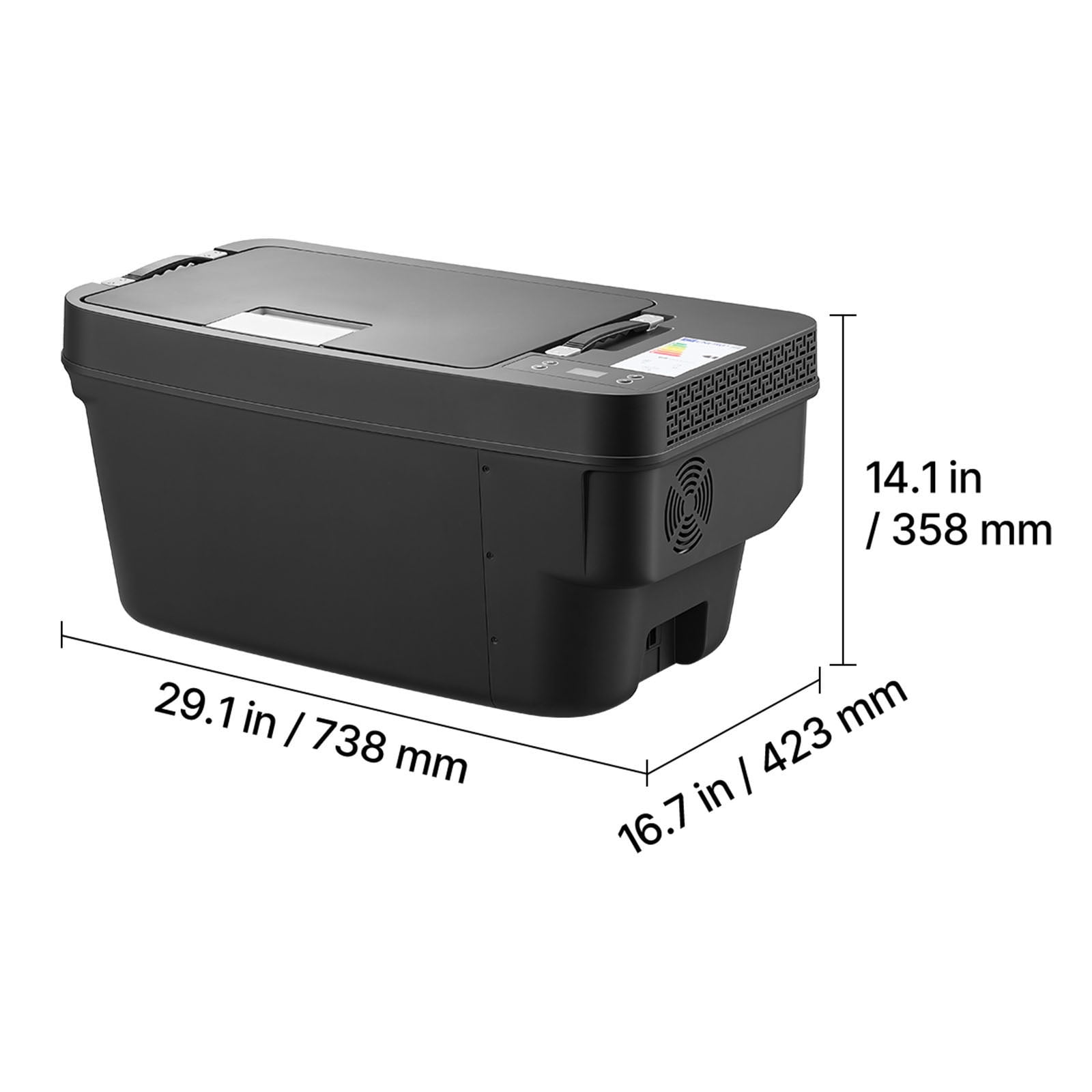 KFFKFF 12 Volt Portable Refrigerator, 37 QT/35L Car Cooler for Tesla Model Y, Electric Freezer with APP Control, 12V/24V DC, Temperature Range -8℉ to 50℉