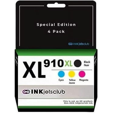 Compatible 910XL 4 Pack High Yield Cartridges for HP 910 and 910XL Black & Colors Works with HP OfficeJet Pro 8028 8035 8015 8020 8022 8024 8025 8025e (Reads No Ink Level/Ink Level Error)