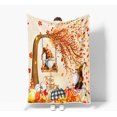 thumbnail image 4 of Fall Gnomes Throw Blanket, Autumn Maple Leaf Pumpkin Harvest Thanksgiving Fleece Flannel Blanket, Fabric Rustic Farmhouse Fall Soft Blanket for Bed Couch Sofa 50"X60"IN, 4 of 5