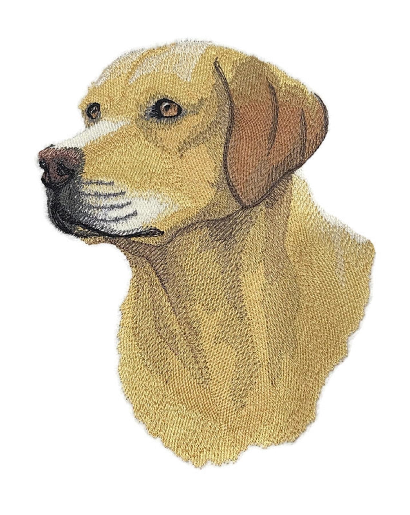Amazing Custom Dog Face [Labrador Retriever Portrait ] Custom and Unique] Embroidered Iron on/Sew Patch (5.85" x 7.2")