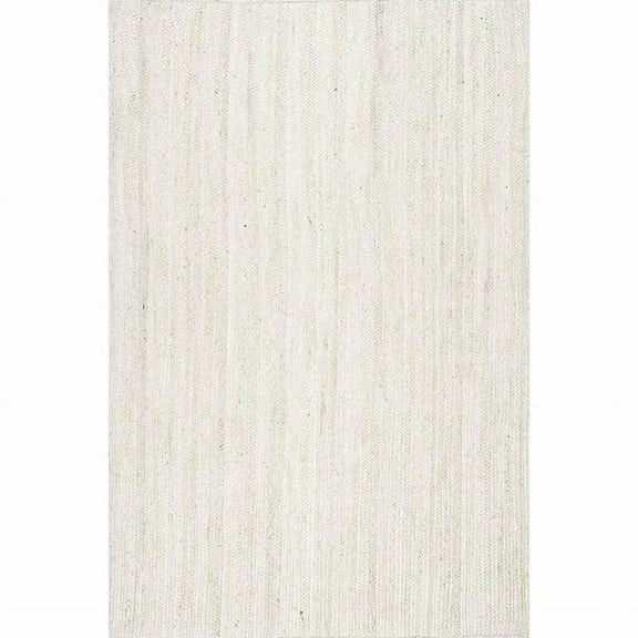 Jaipur Art And Craft Natural Fiber White Jute Handmade 2x6 Square feet (60x180 cm) Rectangular Area Rug