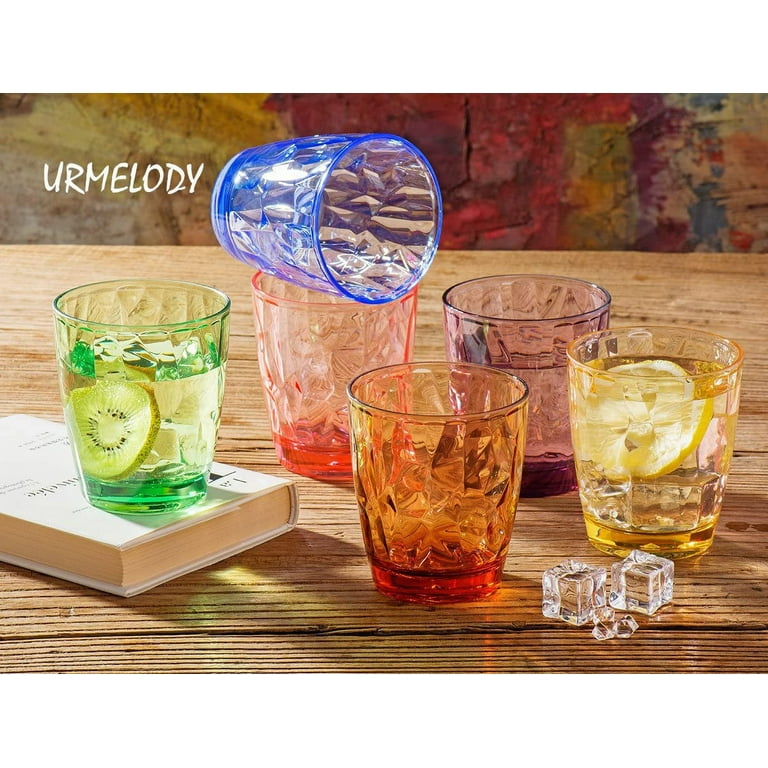 Drinking Glasses 300ml Romantic Water Glasses Tumblers Heavy Duty Vintage  Glassware Set for Whisky Juice Beverages