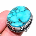 thumbnail image 2 of Natural Tibetan Turquoise Gemstone 925 Sterling Silver Gift Ring Size 6, 2 of 2