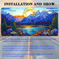 thumbnail image 3 of 1 Pcs 2D Flat License Plate Covers & Frames, Mountain Lake For Decorative Front, Waterproof For Decoration Aluminum License Plate Covers & Frames Cover For Men Women, 12" X 6", 3 of 7