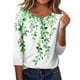 thumbnail image 3 of TaTaai Daily Wear T-Shirt Soft Skin-Friendly Women's Fashion Printed Button Round Neck 3/4 Sleeve Loose Casual All Season Fashion Top Gift, 3 of 7