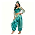 thumbnail image 3 of Women's Princess Cosplay Jumpsuit Belly Dance Romper with Headwear Halloween Costume, 3 of 4