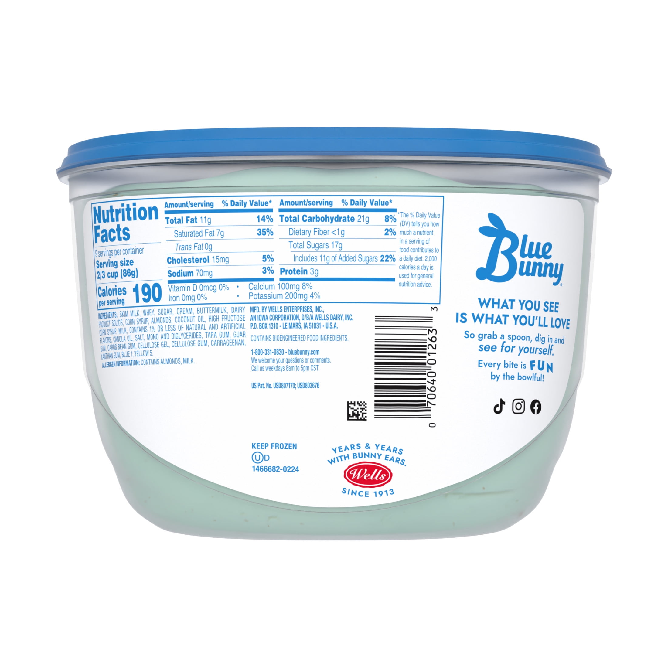 Blue Bunny Pistachio Almond Flavored Premium Frozen Dessert, 48 fl oz