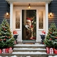 thumbnail image 4 of Uutvery Santa Claus Reindeer Door Decor, Christmas Front Door Hanging Cover, Holiday Party Banner for Xmas, Seasonal Display for Indoor Outdoor, 72.83x35.43 inches, 4 of 6