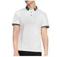 thumbnail image 2 of Fznquz White Men's Shirts Short Sleeve Casual Summer Polo Collared Button Dry Fit Shirts for Men S, 2 of 5