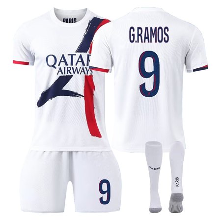 24/25 PSG White Away Soccer Activewear Print No.9 G.Ramos Fans Training Football Jerseys Kits