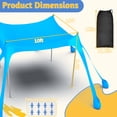 thumbnail image 6 of Yacona Beach Tent Sun Shelter, 10'x10' Outdoor Shade Canopy with Sandbags, Beach Umbrellas for Sand Picnics Backyard Camping, Blue, 6 of 9