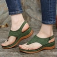 thumbnail image 2 of longantii Womens Orthopedic Sandals Arch Support Summer Flat Sandals Lightweight Slip on Non Slip Sneakers Comfortable 2026 New Orthopedic Shoes Green, 2 of 4