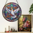 thumbnail image 5 of Dove & Star of David Stained Glass Suncatcher, Dove & Star of David Glass Suncatchers for Windows For Merry Christmas, 5 of 7