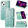 thumbnail image 2 of Funda Cartera FOXDOCK para iPhone 13 Mini , Flip PU con Relieve de Gatos y Perros, Tarjetero y Soporte, 2 of 6
